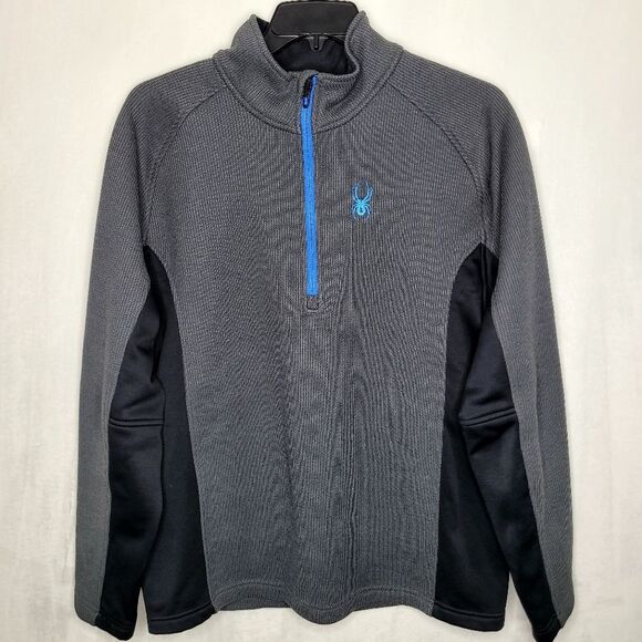 Spyder Outbound Gray and Black Half-Zip Pullover with Blue Accent Size XL - Picture 1 of 8